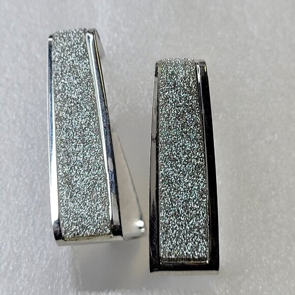 Square Silver Tone Earrings - Picture 8 of 15